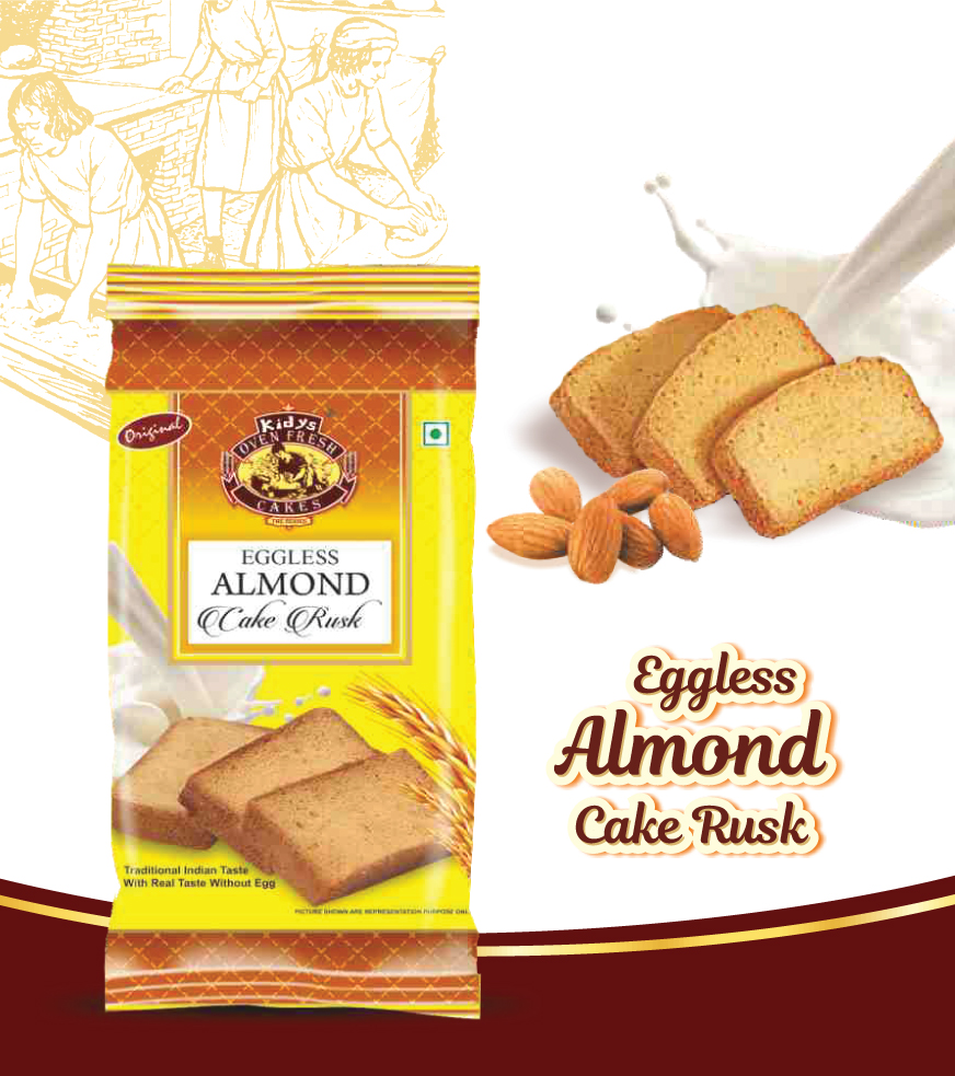 Eggless Almond Cake Rusk